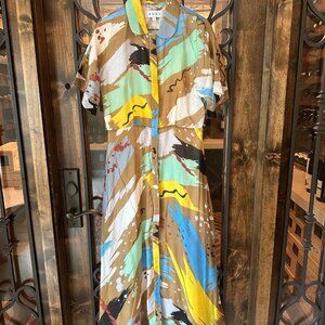 Shop Buru button down maxi shirt dress  small
